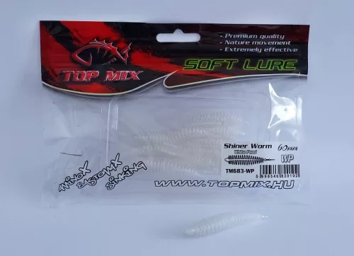 Top Mix Shiner Worm fehér gyöngyház 6 cm lágy műcsali